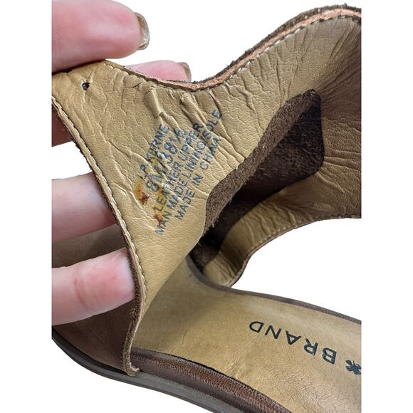 Lucky Brand Brown Suede Leather Open Toe Heeled Shoes size 8M - Picture 3 of 16